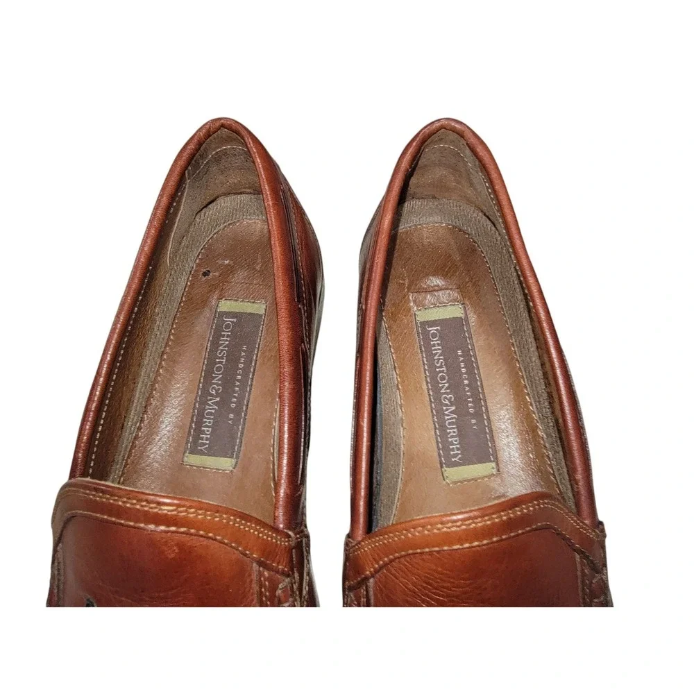 Johnston & Murphy Handcrafted Tassel Loafers Men's Shoes Leather 10.5 M Italy‎